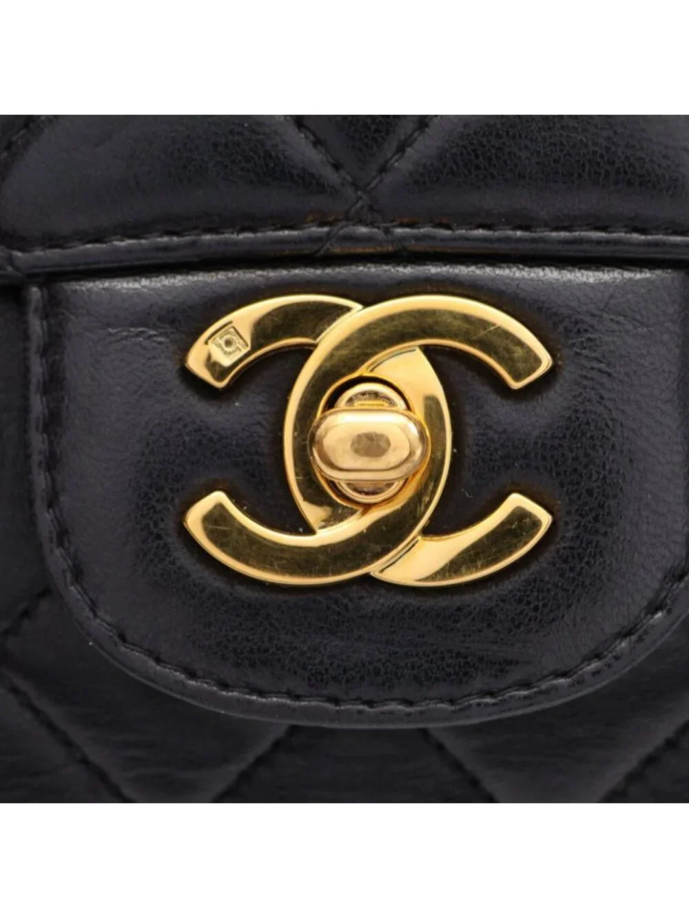 Chanel Handbag Quilted Parent Child Bag Black Lambskin